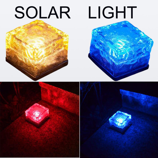 Fashion deco lights Ice cube LED Solar energy underground solar lights DHL free shipping flash ice cube lamp lighting sensor