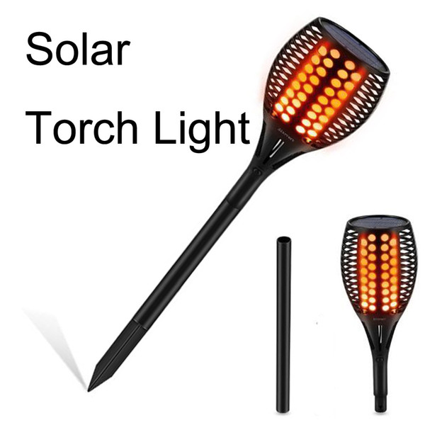 Solar Lights Outdoor - Flickering Flames Torch Lights Solar Light - Dancing Flame Lighting 96 LED Dusk to Dawn Flickering Tiki Torches Outdo