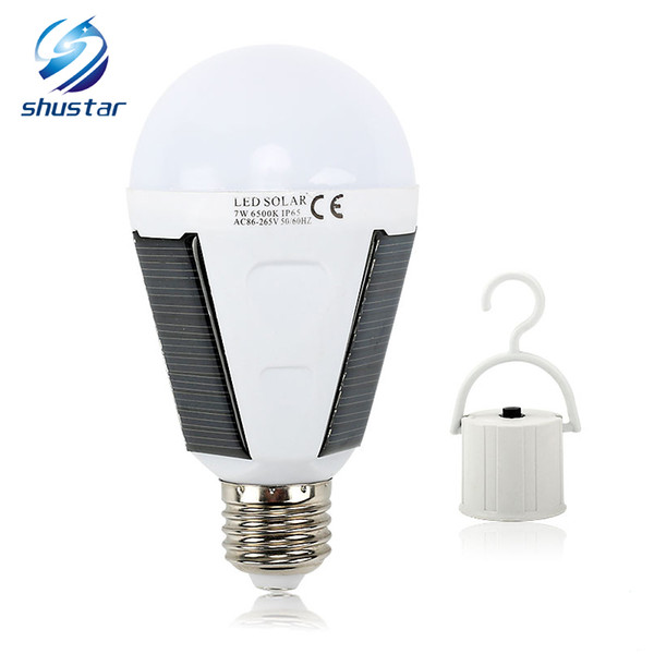 LED Solar Lamp 7W 12W Outdoor Led Bulb AC85-265V Bombillas E27 Rechargeable LED Solar Bulb IP65 Camping Emergency lighting