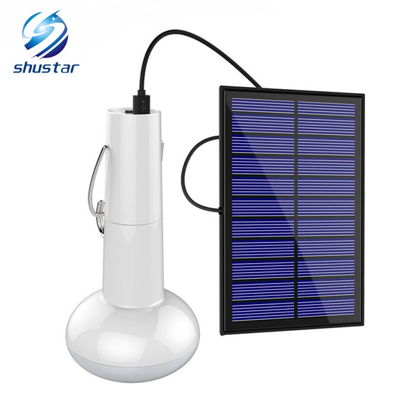 Portable Solar Powered LED Light Bulb Lamp with Waterproof Solar Panel for Home Emergency Camping Hiking Tent Lighting