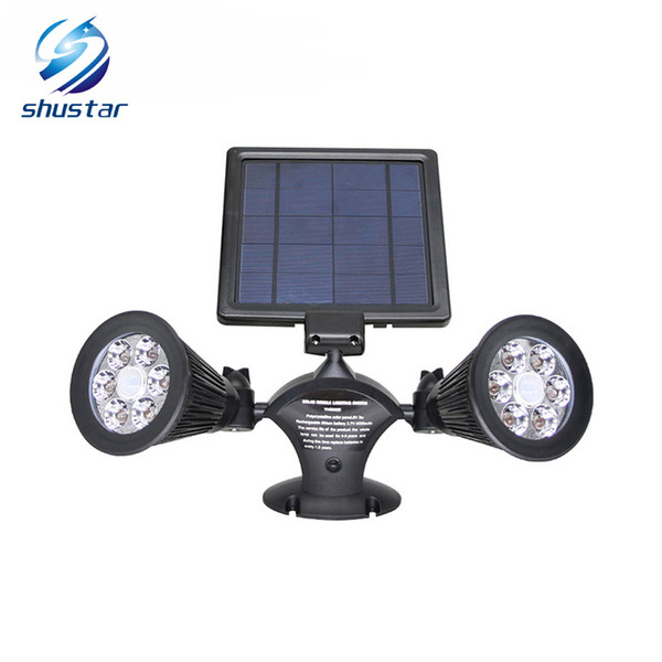 Security Rotatable Waterproof LED Solar Light Outdoor 12 LED Solar Power Dual Head PIR Motion Sensor Garden Yard Wall Spotlight