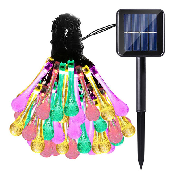 Premium Quality 6m 30 LED Solar Christmas Lights 8 Modes Waterproof Water Drop Solar Fairy String Lights for Garden