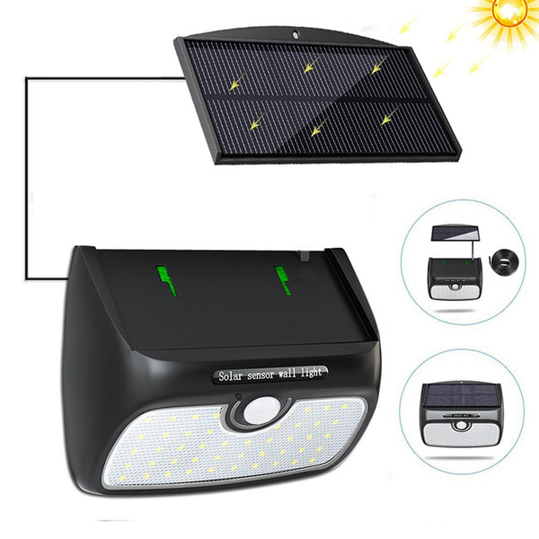 48 LED Solar Lamp Garden Motion Sensor Light Solar Panel Power Lights Outdoor Waterproof Separate Street Path Security Wall Lamp