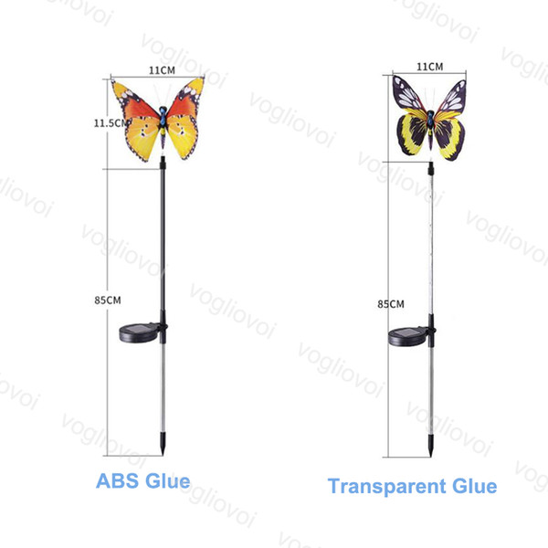 Solar Led Outdoor Lighting Butterfly Lamp Plastic Waterproof Home RGB Color Lighting Decorations Landscape Garden Lamps Yard DHL