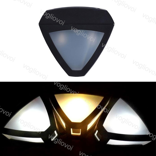 Solar Led Outdoor Lighting Wall Light Triangle 2Leds Warm White Garden Light WaterProof Resistant Outdoor Fence Security Lamp Solar ABS DHL