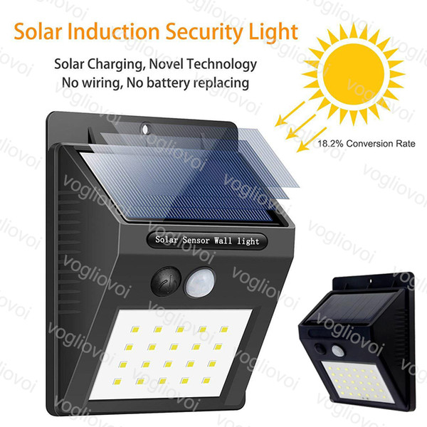 Solar Led Outdoor Lighting 20LEDs 30LEDs Solar Panels Power PIR Motion Sensor Waterproof LED Garden Light Wall Light Netherland Post DHL