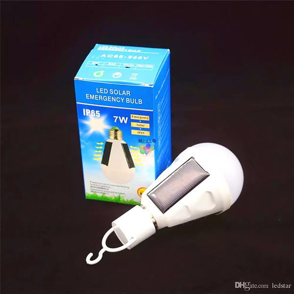 Solar lights E27 7W Solar Lamps 85-265V Energy Saving Light LED Intelligent Lamp Rechargeable Solar lighting Emergency Bulb Daylight 111