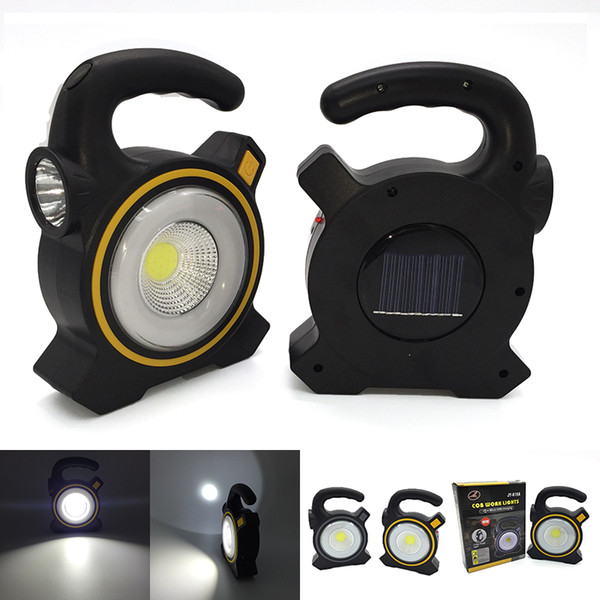 Solar lights Powered USB Portable 30W LED floodlight with flashlight Lanterns COB Spot Rechargeable LED Flood Light Outdoor Work Spot Lamp