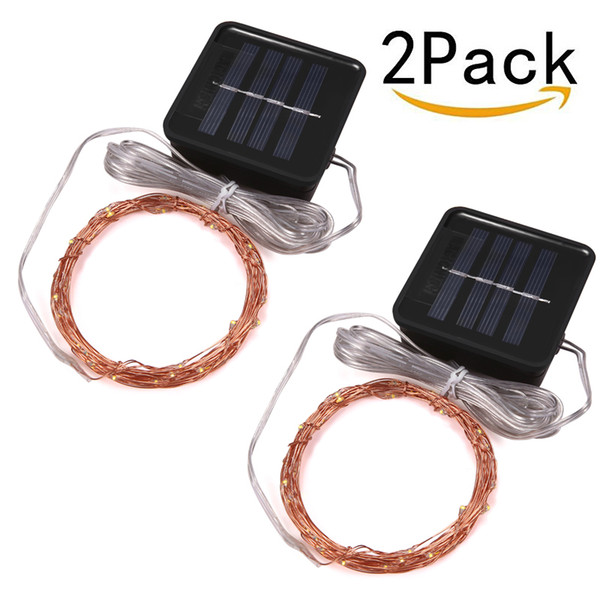 Magicnight Solar Mini Teeny Tiny Lights,Starry String Light for Garden Fairy,Tree,Railing,Arbor,Fence,16 Feet 50LEDs,2 Pack