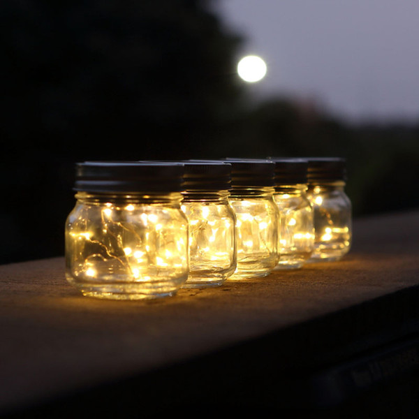 Solar Sun Glass Jar Light LED Night Lights,included Jar ,Lid and String Firefly Starry Light