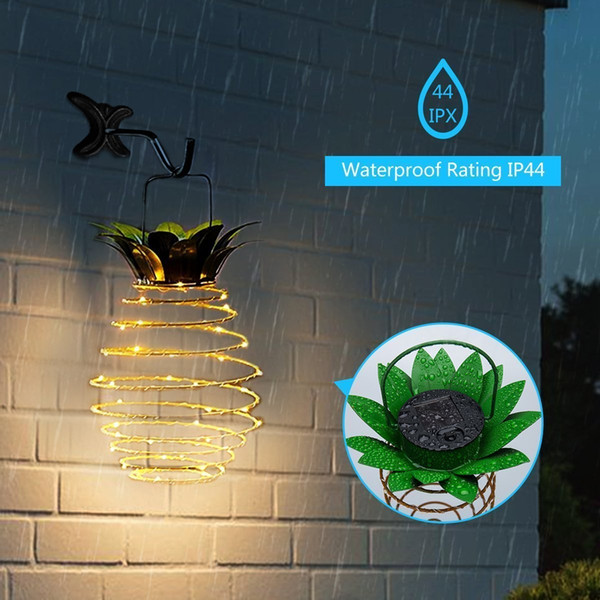 Garden Solar Lights, Outdoor Decor Pineapple Solar Path Lights Hanging Fairy Lights,Waterproof 20 Solar Led Warm Fairy String