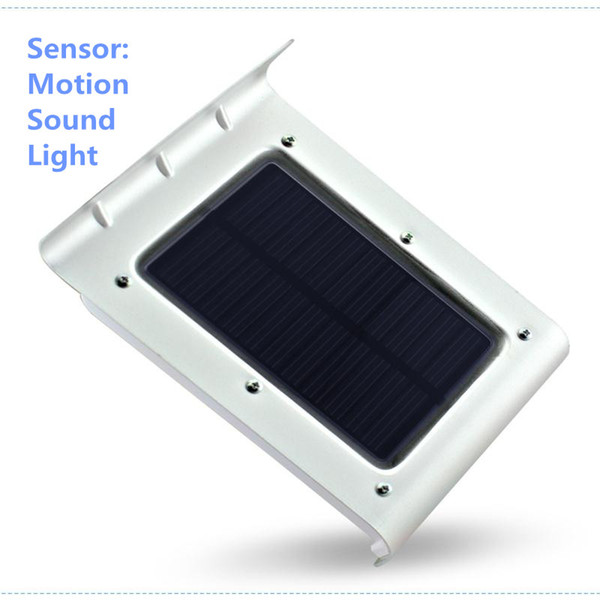 2016 New Arrival Motion Sound Light Ray 3 In 1 Sensor Solar Powered Outdoor Garden Wall Lamp Waterproof 16 SMD Solar Security Lighting