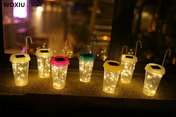 WOXIU solar led star drink cup lights decoration for home garden store or shop Cafe pub hotel party and holiday tree