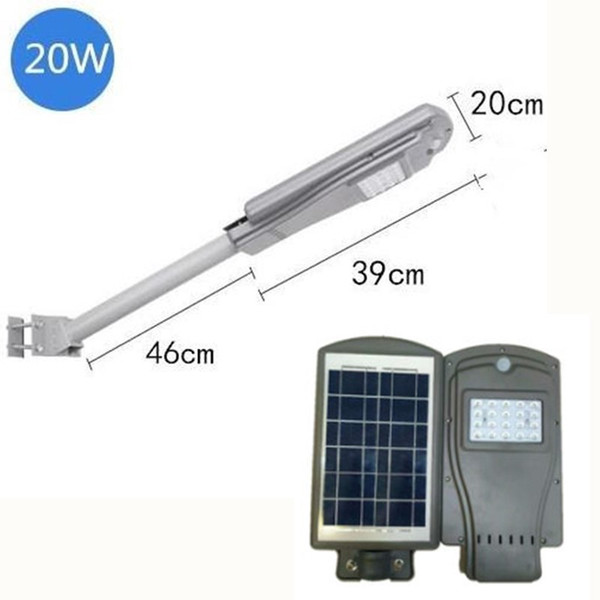 IP65 Integrated 20W All in One sensor Light Control Solar Power LED Street Light Lamp Outdoor Garden Lighting Free Ship