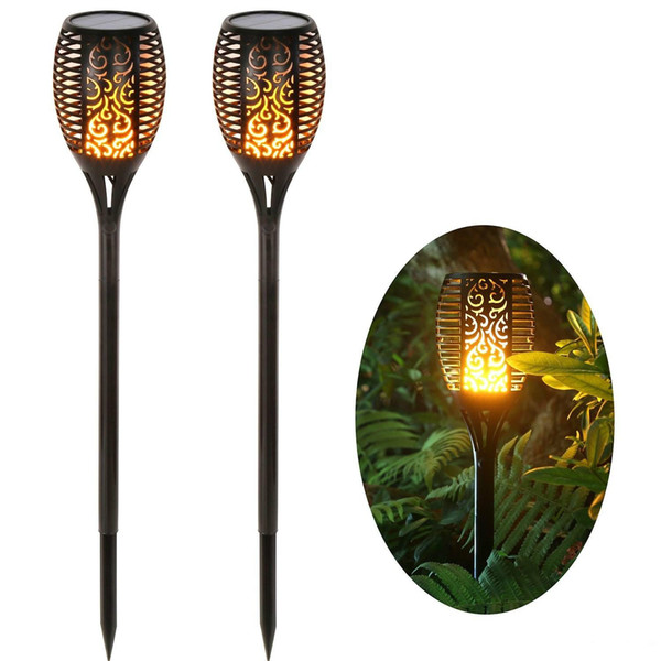 2018 New Solar Torch Light Outdoor Lighting Waterproof Landsacpe Decoration Solar LED Torches Garden Lights with Flame Effect Free Ship