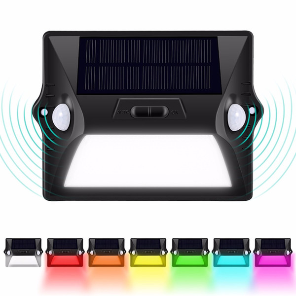 Outdoor LED Solar Light, Three Modes PIR Motion Sensor Safety Light, 180° Double Head Body Sensing Wall Light
