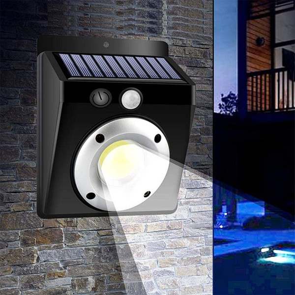 BRELONG LED solar light outdoor wall light safety light, motion sensor waterproof COB body sensor 3 modes