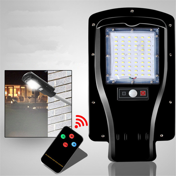 Newest All in One Remote Control 60LEDs 30W Solar Power LED Street Light Outdoor Road Garden Wall Lamp