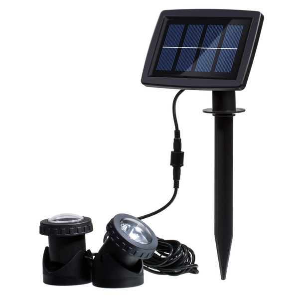 Solar Powered 2 Lamps 12 LED IP68 Waterproof Landscape Spotlight for Garden Pool Pond Lawn LEG_22Y