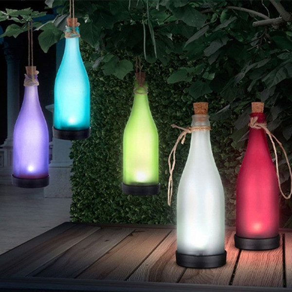 Solar wine bottle outdoor decorative , LED molding lamp, plastic bottle lamp