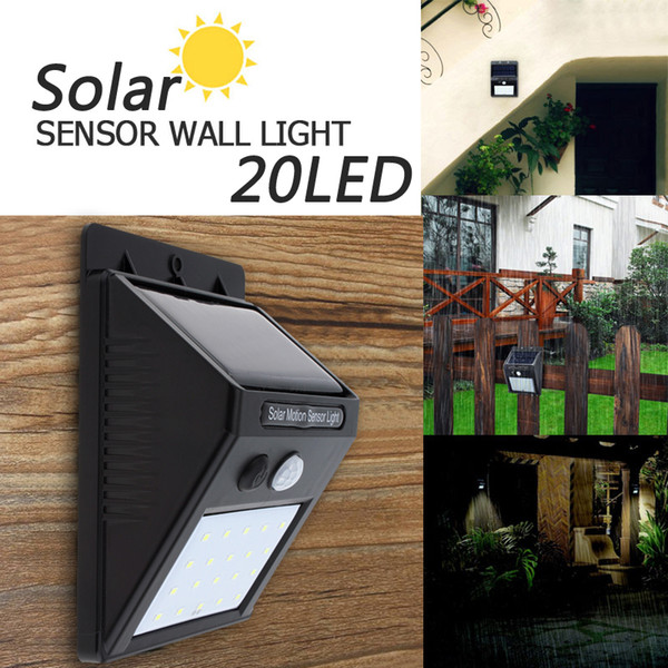 20 LED Solar Power PIR Motion Sensor Wall Light Outdoor Waterproof Energy Saving Street Yard Path Home Garden Security Lamp LEG_20G