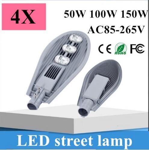 4pcs COB 50W 100W 150W Led Street Lights Waterproof IP65 Road Lamp AC85-265V Industrial light lamp Outdoor lighting