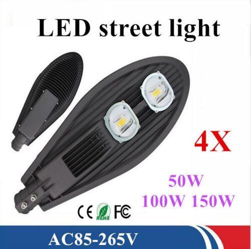 Free shipping AC85-265V 50W 100W 150W led street light IP65 Bridgelux 100LM/W LED led street light 3 year warranty