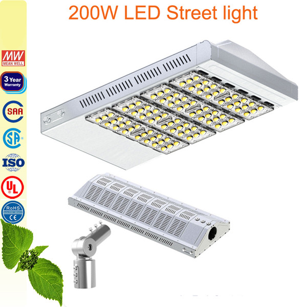 200W LED Street Light walkway garden lamp fluorescent lighting overpass led road light match a pole adapter 3years warranty