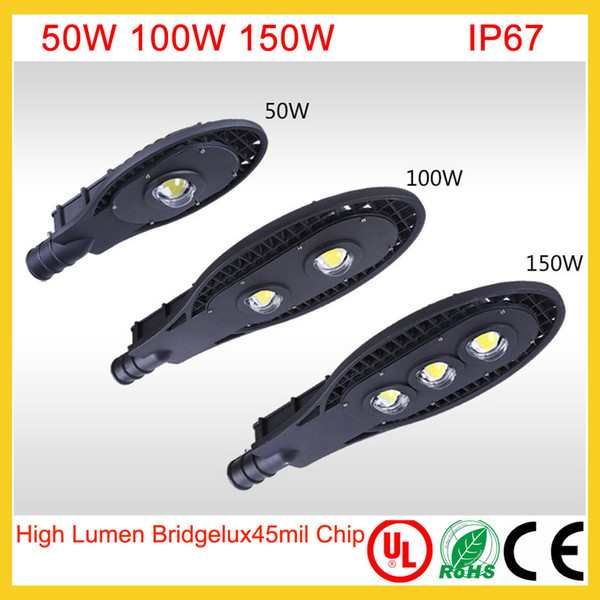 Hot selling 50W 100W 150W LED street light highway road lighting for public industrial lighting COB bridgelux chip 3years warranty