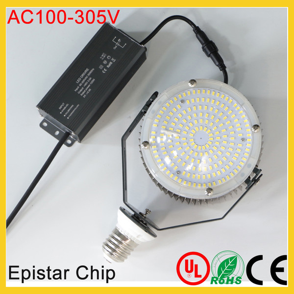 E40 30W 50W 60W 80W E40 led lamps led shoebox retrofit kit wall pack retrofit kits 3years warranty Transparent Len Epistar chip AC100-305V