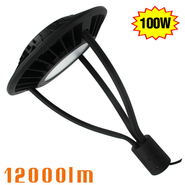 100W LED Circular Garden Area Light Replace 400Watt Metal Halide Post Top Light Fixture 5000K Daylight