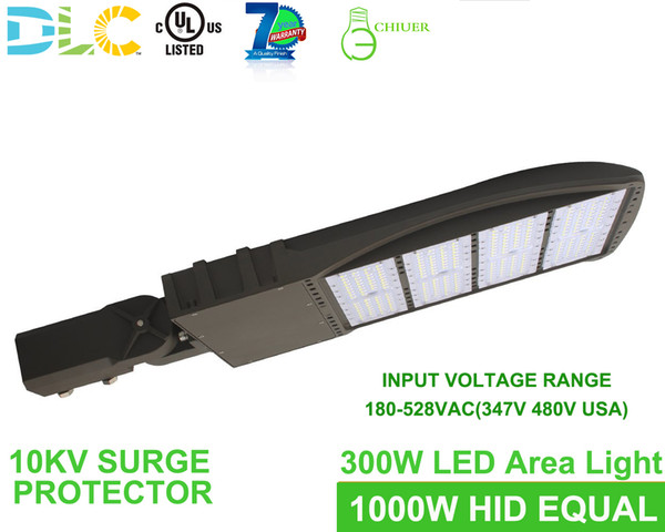 300w 347v 480v High Voltage LED Shoebox Area Parking Lot Light Stadium Fixture Pole Lamp Flood Lighting 5000K UL DLC Approved