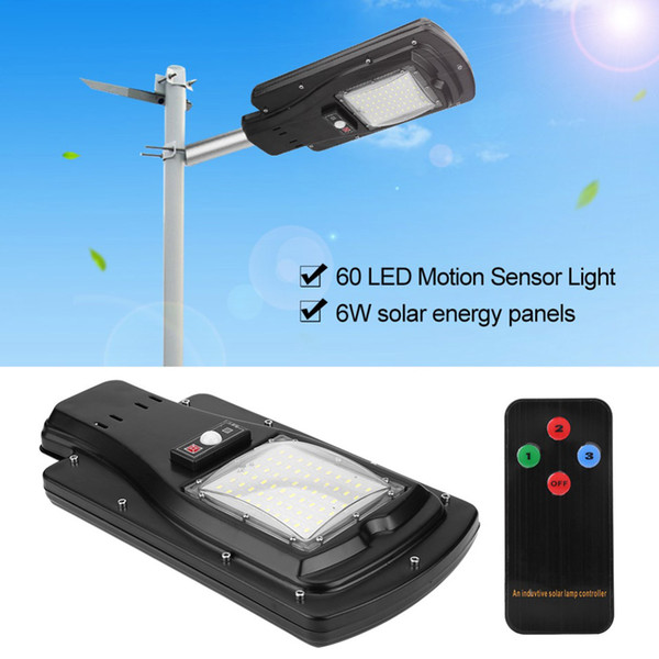 60LED Solar Powered Motion Sensor Street Light Outdoor Wall Lamp Security Spot Lighting Waterproof