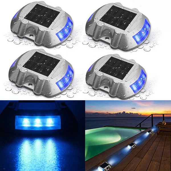 Solar Deck Lights LED Dock Light Solar Lights Step Road Path Light Waterproof Security Warning Driveway Lights for Outdoor Fence Patio Yard