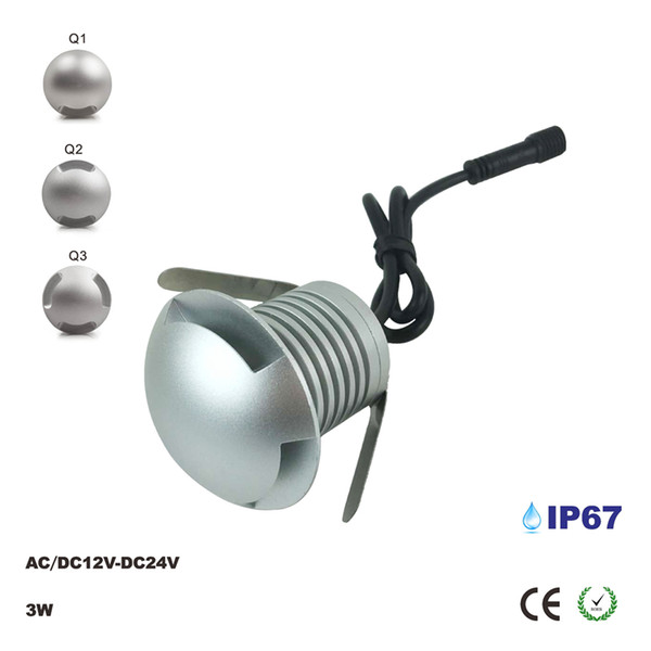 3W Outdoor Garden IP67 Patio Paver Recessed Deck Lamps, 12V Floor Wall LED Underground Lamp CREE Chip Landscape Sidewalk Light 8pcs/lot