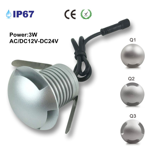 3W CREE LED Decking Floor Lights, IP67 Waterproof Underground Spotlight , 12V Landscape Lighting Lamp , Outdoor Stair Light