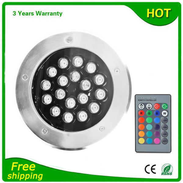 LED Buried Lighting RGB LED Underground Light Floodlight RGB Remote16 Color Change Wall Washer 18W 6pcs 85-265V 24V Warranty 3 Years