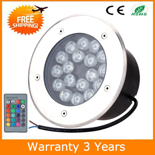 18W LED Underground Light RGB LED Buried Lamp Lighting Floodlight RGB Remote 16 Colors Change 4pcs Warranty 3 Years CE RoHS