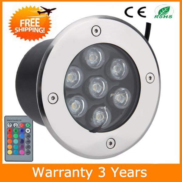 7W LED Underground Light RGB LED Buried Lamp Lighting Floodlight RGB Remote 16 Colors Change 4pcs Warranty 3 Years CE RoHS