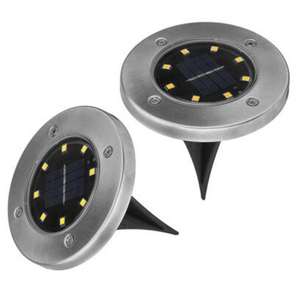 8 LEDs Solar Powered Ground Light Waterproof Garden Pathway Deck Lights Solar Lamp for Home Yard Driveway Lawn Road Underground Lamps