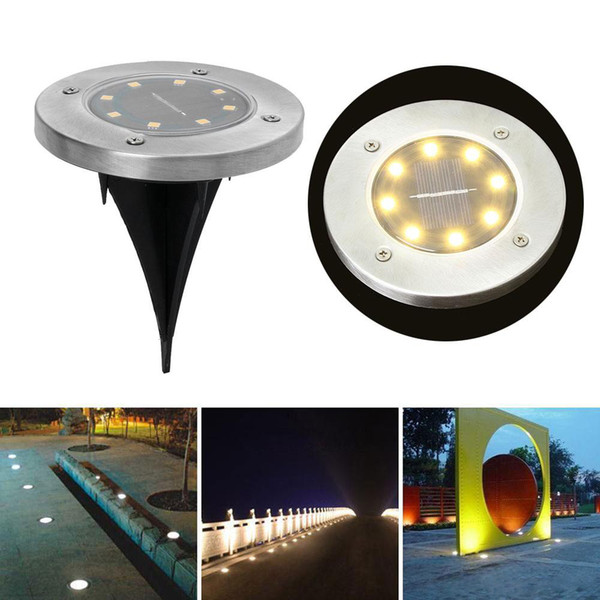 Underground Light 8 LED Solar Power Buried Light Under Ground Lamp Outdoor Path Way Garden Lawn Yard Outdoor Lighting