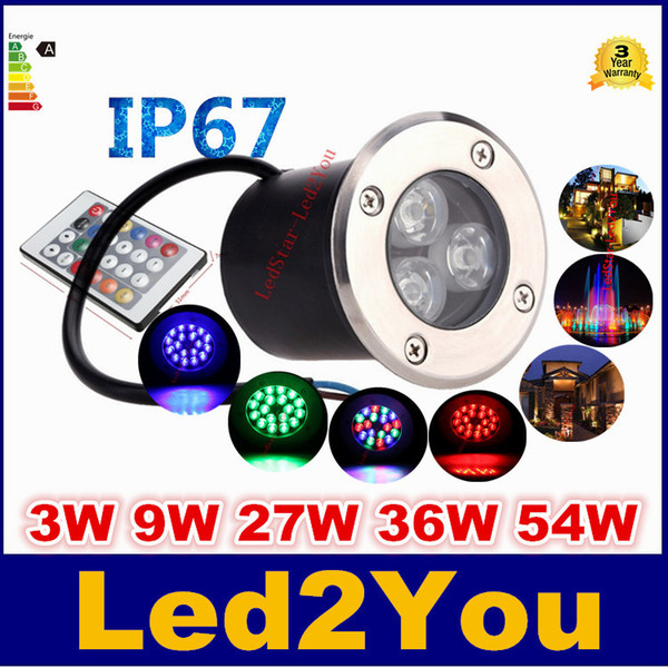 12V 9W Led RGB Underground Light Deck Lamp Outdoor IP67 Buried Recessed Floor Lights Warm/Cold White Red Blue Green