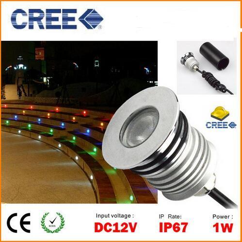 12PCS/LOT NEW waterproof IP67 1w 12v Outdoor underground light 45degree led spot light outdoor led lampe