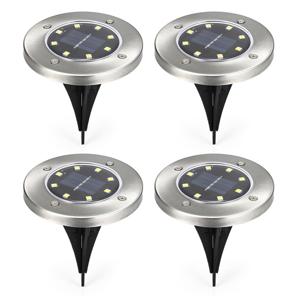 4PCS Solar Ground Light 8 LEDs Solar Powered IP65 Waterproof Ground Lamp For Outdoor Fence Garden Decoration Underground Lamp Free Shipping