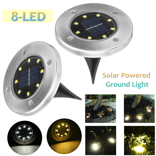 8 LED Solar Lights Outdoor Ground Lights, Water-resistant Path Garden Landscape Lighting for Yard Driveway Lawn Pathway