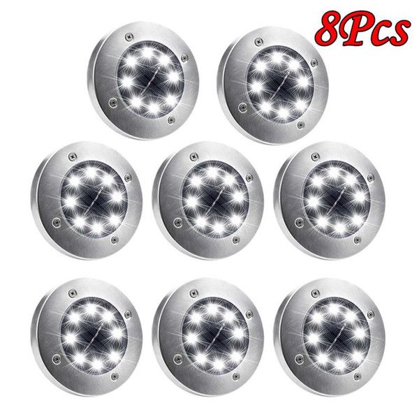 8Pcs 8LED Solar Power Buried Light Under Ground Lamp Outdoor Path Garden Decking Floor Light Wall NEW HOT Purchasing wholesale