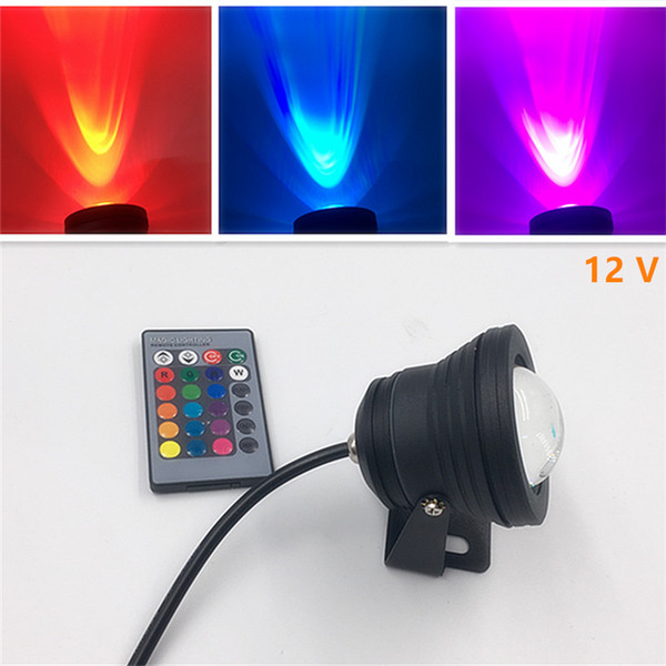 10W 12V RGB LED underwater lamp lawn lights IP68 waterproof spotlight Colorful lighting +24key IR Remote controller