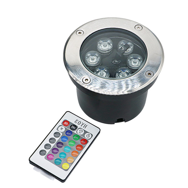 Edison2011 6W 9W AC 85-265V LED Underground Lamp Light RGB Colorful with 24 Keys Controller IP67 Waterproof Projector Light for Garden