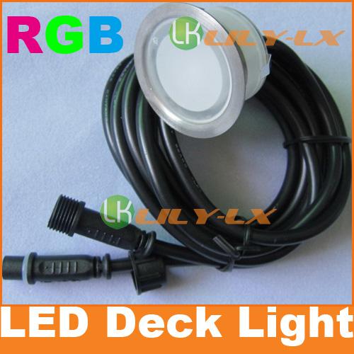 RGB LED Deck Lights IP67 Outdoor Stair Lights 30pcs Lights&1pc 30W Driver&1pc RGB Controller& 1pc Photocell flood led bulbs