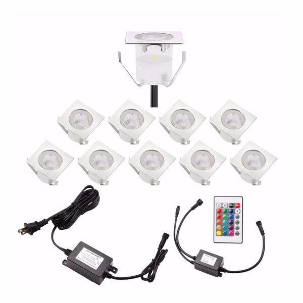 10pcs/set Path Ground Inground, Patio, Sidewalk, Stair Step, Garden 3 Leds/1 Led 40LM; 6LM Uplight for Outdoor Lighting B113-10